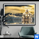 Poster Buddha Bei Sonnenaufgang Querformat Produktvorschau mit dem Bild Buddha bei Sonnenaufgang im Format Querformat.