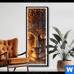 Poster Buddha Kopf Seerose Schmal Produktvorschau mit dem Bild Buddha Kopf & Seerose im Format Schmal.