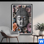 Poster Buddha Kunst Mit Pastellblueten Hochformat Produktvorschau mit dem Bild Buddha-Kunst mit Pastellblüten im Format Hochformat.