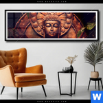 Poster Buddha Lotusbluete Panorama Produktvorschau mit dem Bild Buddha & Lotusblüte im Format Panorama.