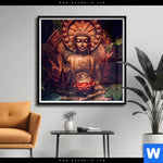 Poster Buddha Lotusbluete Quadrat Produktvorschau mit dem Bild Buddha & Lotusblüte im Format Quadrat.