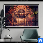 Poster Buddha Lotusbluete Querformat Produktvorschau mit dem Bild Buddha & Lotusblüte im Format Querformat.