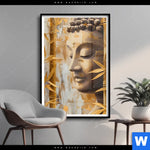 Poster Buddha Statue Im Goldenen Bambus Hochformat Produktvorschau mit dem Bild Buddha-Statue im goldenen Bambus im Format Hochformat.