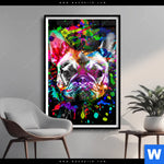 Poster Bunte Bulldogge Schwarz Hochformat Produktvorschau mit dem Bild Bunte Bulldogge Schwarz im Format Hochformat.