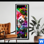 Poster Bunte Bulldogge Schwarz Schmal Produktvorschau mit dem Bild Bunte Bulldogge Schwarz im Format Schmal.