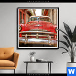 Poster Bunte Vintage Oldtimer Quadrat Produktvorschau mit dem Bild Bunte vintage Oldtimer im Format Quadrat.