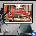 Poster Bunte Vintage Oldtimer Querformat Produktvorschau mit dem Bild Bunte vintage Oldtimer im Format Querformat.
