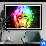 Poster Bunter Feuer Affe Querformat Produktvorschau mit dem Bild Bunter Feuer-Affe im Format Querformat.