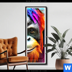 Poster Bunter Orang Utan Schmal Produktvorschau mit dem Bild Bunter Orang-Utan im Format Schmal.