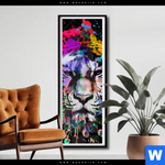 Poster Bunter Tiger Schwarz Schmal Produktvorschau mit dem Bild Bunter Tiger Schwarz im Format Schmal.