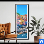 Poster Buntes Dorf Manarola Schmal Produktvorschau mit dem Bild Buntes Dorf Manarola im Format Schmal.