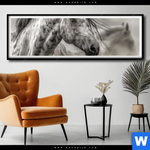 Poster Das Pferd Wild Schoen Panorama Produktvorschau mit dem Bild Das Pferd - wild & schön im Format Panorama.