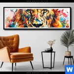 Poster Der Loewe Urban Style Panorama Produktvorschau mit dem Bild Der Löwe - Urban Style im Format Panorama.