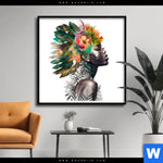 Poster Doppelbelichtung Portraet Einer Afrikanischen Frau Quadrat Produktvorschau mit dem Bild Doppelbelichtung Porträt einer afrikanischen Frau im Format Quadrat.