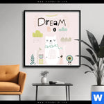 Poster Dream Big Eisbaer Quadrat Produktvorschau mit dem Bild Dream Big Eisbär im Format Quadrat.