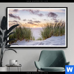 Poster Duenen Und Abendsonne Querformat Produktvorschau mit dem Bild Dünen und Abendsonne im Format Querformat.