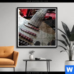 Poster E Gitarre Retro Look Quadrat Produktvorschau mit dem Bild E-Gitarre Retro Look im Format Quadrat.