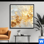 Poster Edle Farbexplosion Gold Quadrat Produktvorschau mit dem Bild Edle Farbexplosion Gold im Format Quadrat.