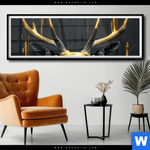 Poster Edler Hirsch In Fokus Panorama Produktvorschau mit dem Bild Edler Hirsch in Fokus im Format Panorama.