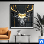 Poster Edler Hirsch In Fokus Quadrat Produktvorschau mit dem Bild Edler Hirsch in Fokus im Format Quadrat.