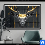 Poster Edler Hirsch In Fokus Querformat Produktvorschau mit dem Bild Edler Hirsch in Fokus im Format Querformat.