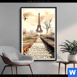 Poster Eifelturm Am Abstellgleis Hochformat Produktvorschau mit dem Bild Eifelturm am Abstellgleis im Format Hochformat.