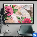 Poster Eifelturm Rosen Querformat Produktvorschau mit dem Bild Eifelturm & Rosen im Format Querformat.