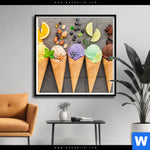 Poster Eisgenuss In Perfektion Quadrat Produktvorschau mit dem Bild Eisgenuss in Perfektion im Format Quadrat.