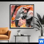 Poster Elefant Savannenzauber In Afrika Quadrat Produktvorschau mit dem Bild Elefant - Savannenzauber in Afrika im Format Quadrat.