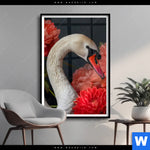 Poster Eleganter Schwan Mit Blumen Hochformat Produktvorschau mit dem Bild Eleganter Schwan mit Blumen im Format Hochformat.