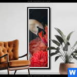 Poster Eleganter Schwan Mit Blumen Schmal Produktvorschau mit dem Bild Eleganter Schwan mit Blumen im Format Schmal.