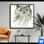 Poster Eule Wald No 1 Quadrat Produktvorschau mit dem Bild Eule & Wald No.1 im Format Quadrat.