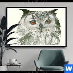 Poster Eule Wald No 1 Querformat Produktvorschau mit dem Bild Eule & Wald No.1 im Format Querformat.