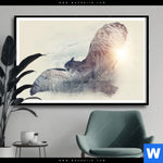 Poster Eule Wald No 2 Querformat Produktvorschau mit dem Bild Eule & Wald No.2 im Format Querformat.