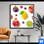 Poster Exotische Fruechte Quadrat Produktvorschau mit dem Bild Exotische Früchte im Format Quadrat.