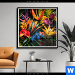 Poster Exotische Tropische Pflanzen Quadrat Produktvorschau mit dem Bild Exotische tropische Pflanzen im Format Quadrat.