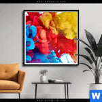 Poster Farbe Im Wasser Bunt Quadrat Produktvorschau mit dem Bild Farbe im Wasser - bunt im Format Quadrat.