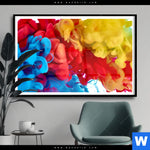 Poster Farbe Im Wasser Bunt Querformat Produktvorschau mit dem Bild Farbe im Wasser - bunt im Format Querformat.