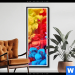 Poster Farbe Im Wasser Bunt Schmal Produktvorschau mit dem Bild Farbe im Wasser - bunt im Format Schmal.