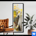 Poster Farbenexplosion Mit Elefant Schmal Produktvorschau mit dem Bild Farbenexplosion mit Elefant im Format Schmal.