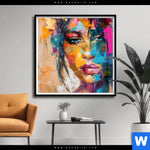 Poster Farbexplosion Portraet Lola Quadrat Produktvorschau mit dem Bild Farbexplosion - Porträt Lola im Format Quadrat.