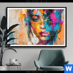 Poster Farbexplosion Portraet Lola Querformat Produktvorschau mit dem Bild Farbexplosion - Porträt Lola im Format Querformat.