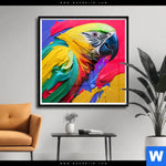 Poster Federn Papagei Quadrat Produktvorschau mit dem Bild Federn Papagei im Format Quadrat.