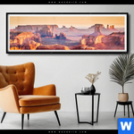 Poster Felsen Bei Sonnenuntergang Panorama Produktvorschau mit dem Bild Felsen bei Sonnenuntergang im Format Panorama.
