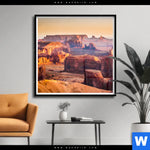 Poster Felsen Bei Sonnenuntergang Quadrat Produktvorschau mit dem Bild Felsen bei Sonnenuntergang im Format Quadrat.