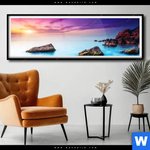 Poster Felsen Im Meer Panorama Produktvorschau mit dem Bild Felsen im Meer im Format Panorama.