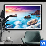 Poster Felsen Im Meer Querformat Produktvorschau mit dem Bild Felsen im Meer im Format Querformat.