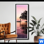 Poster Fischer Auf Boot Sonnenaufgang Schmal Produktvorschau mit dem Bild Fischer auf Boot Sonnenaufgang im Format Schmal.