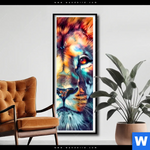 Poster Floraler Loewe Schmal Produktvorschau mit dem Bild Floraler Löwe im Format Schmal.