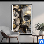 Poster Floraler Totenschaedel Hochformat Produktvorschau mit dem Bild Floraler Totenschädel im Format Hochformat.